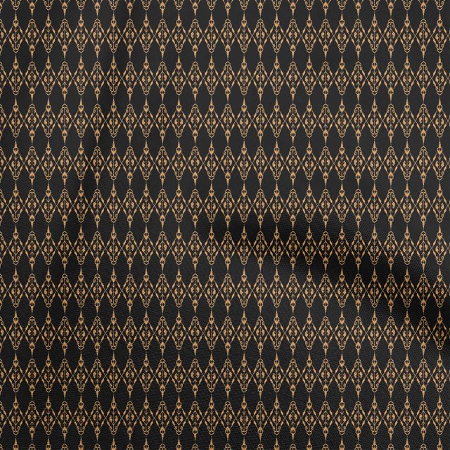 oneOone Rayon Black Fabric Asian Ikat Sewing Craft Projects Fabric Prints By Yard 56 Inch Wide