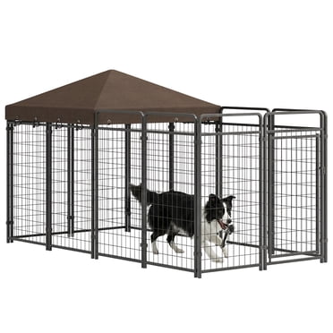 PawHut Dog Kennel Outdoor for Large and Medium Dogs, Black