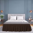 thumbnail image 2 of PiccoCasa Polyester Brushed Bed Skirt with Elastic Dust Ruffles 16" Drop, King Dark Brown, 2 of 9