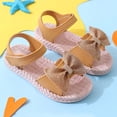 thumbnail image 4 of Cathalem Girls' Sandal Pumps Low Heels Sandals Flower Party Wedding Princess,Yellow 34, 4 of 5