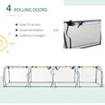 thumbnail image 4 of Outsunny Portable Tunneled Greenhouse with 4 Zippered Doors, PVC Cover, 4 of 10