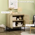 thumbnail image 4 of HOMCOM Wood Sideboard Storage Cabinet w/ Rattan Doors, Adjustable Shelf, 4 of 10