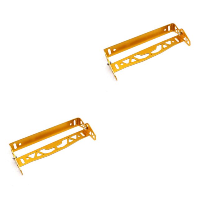ZheElen Car Number Frame - Unique Lightweight Stylish Accessory Gift Car License Plate Frame for Weatherproof gold 24.5*21*3cm 2Set