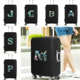 thumbnail image 2 of Luggage Covers Protective Cover Travel Luggage Scratch Proof Dust Cover Reusable Dust Cover Washable Fish Letter Print Pattern 8fish letter M L, 2 of 6