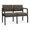 thumbnail image 1 of Lenox Steel Reception Waiting Room Healthcare Loveseat / Black Steel / Brown, 1 of 5