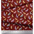 thumbnail image 3 of Soimoi Red Cotton Poplin Fabric Wild Animal Decor Fabric Printed BTY 56 Inch Wide, 3 of 3