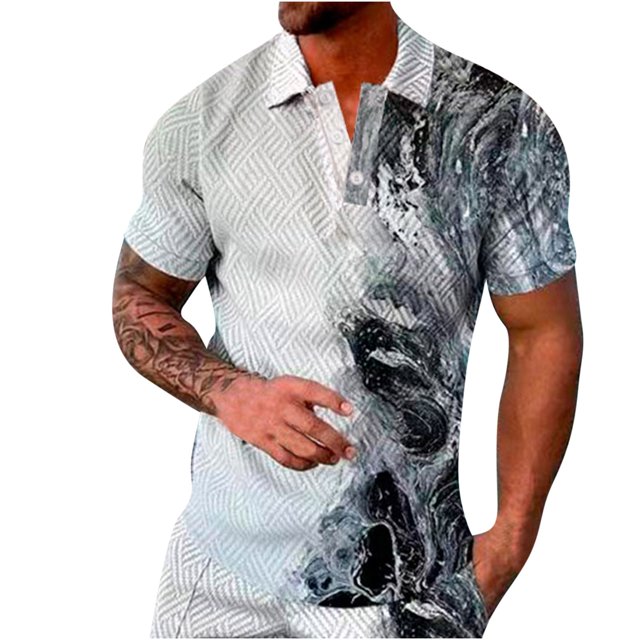 Cameland Ensemble Estival de Survêtement pour Homme, Chemise Mode Décontractée à Manches Courtes, Blouse et Chemise à Col Rabattu à Manches Courtes
