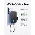 thumbnail image 3 of INIU 10,000mAh Portable Power Bank, 45W Slim Pro Battery Pack, Fast Charging with Attached USB C Cable, LED Indicator Lights, Compatible With iPhone 17/16 Samsung S25 Google etc, Black, 3 of 7