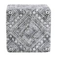 thumbnail image 3 of HomePop Pouf en Tissu à Motif Tribal Moderne, Design Cube Carré, Noir/blanc, 3 of 8