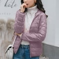 thumbnail image 3 of RKSTN Puffer Jacket Womens Long Sleeve Stand Collar Zip Up Winter Jacket Quilted Lightweight Down Jacket with Pockets, 3 of 7