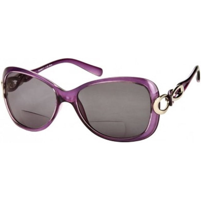 Readers .com le Delia Lunettes de Lecture Bifocales Lecteur Soleil, Style Rétro Carré pour Femmes (Violet +2,00)