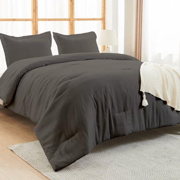 Hitime Ultra Soft Beige Twin Size Comforter Set 3 Pieces Gentle Down Alternative Bedding 1 Lightweight Comforter and 2 Pillowcases