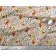 thumbnail image 3 of Soimoi Cotton Poplin Fabric Floral,Musical Instruments & Animals Cartoon Fabric Prints by Yard 56 Inch Wide, 3 of 3