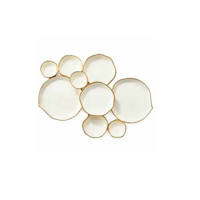 Amzcrzy A Pallet Gold-Colored Modular Bowl Set with Connecting Compartments As A Centerpiece for Party/Gathering Table Decorations Home and Kitchen Apartment Essentials Dinner Plates