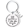 thumbnail image 1 of EGNMCR Keychains DIY To My SON Stainless Steel Last Name 26 Letter Keychain 2.5cm Fashion Decorations, 1 of 6