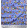 thumbnail image 1 of Soimoi Moss Georgette Fabric Leaves,Floral & Housefly Insects Printed Fabric 1 Yard 42 Inch Wide, 1 of 3