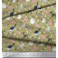 thumbnail image 2 of Soimoi Poly Georgette Fabric Heart,Footprint & Cat Animal Decor Fabric Printed Yard 42 Inch Wide, 2 of 3