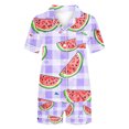 thumbnail image 4 of Jamicy Pyjama Mignon pour Femmes Mode Décontractée Imprimé Haut à Manches Courtes à Col à Revers avec Short Ample Confortable Ensemble de Pyjama pour la Maison, 4 of 4