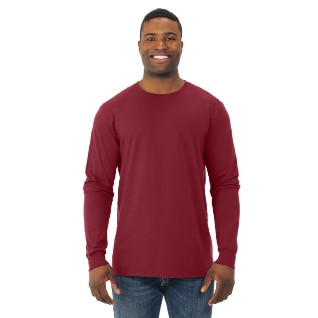 Fruit Of The Loom Mens Sofspun Long Sleeve T-Shirt, L, Cardinal