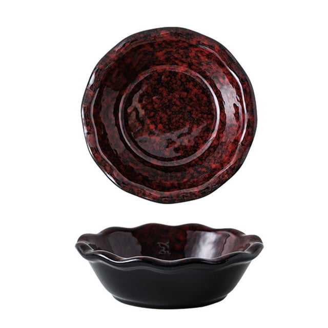 Qeeadeea Small Round Baking Dish Set Of 2, Colorful Ceramic Casserole Dish, Round Ceramic Pie Plate-red-14cm