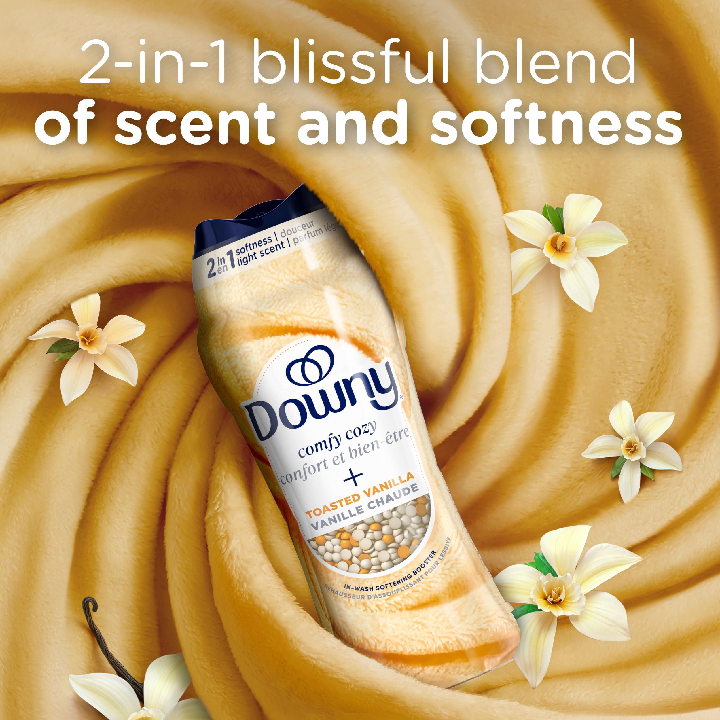 Downy Comfy Cozy In-Wash Laundry Scent Booster Beads, Toasted Vanilla Scent, Fabric Sottener Beads and Freshness