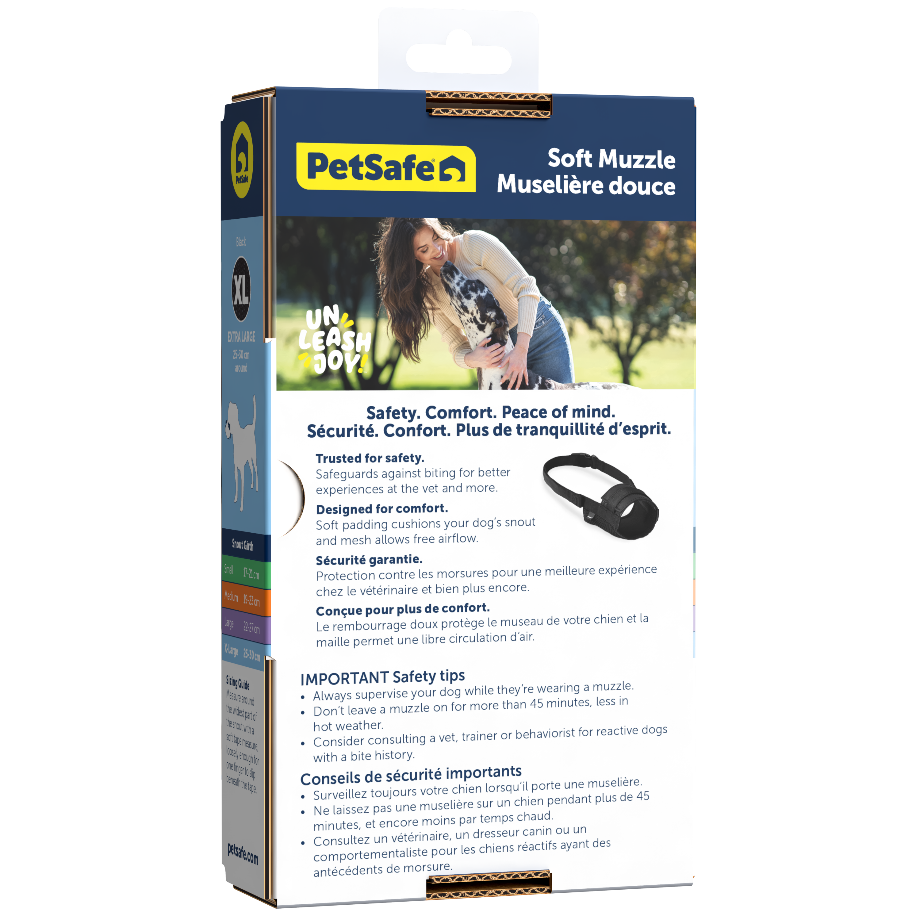 PetSafe Licol Easy Walk, Confortable, Anti-Traction, avec Laisse en Nylon (inclus), noir, M