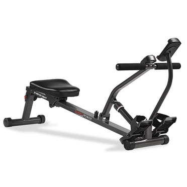 Sunny Health & Fitness SMART Compact Adjustable Rowing Machine, Rameur réglable compact avec 12 niveaux de résistance ajustables, Entraînement complet du corps, Connexion via Bluetooth avec l'applicat