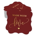 thumbnail image 1 of Inkdotpot Pack Of 100 Real Gold Foil Bracket Shape Paper Tags Made With Love Wedding Favor Hang Tags, 1 of 7