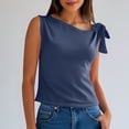 thumbnail image 2 of Timegard Womens Tank Tops Sleeveless Knot Strap Solid Color Comfy Slim Casual Cropped Tee Blouse Summer, 2 of 7