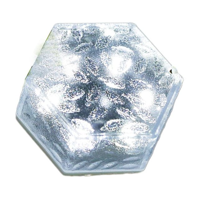 Solar Garden Lamp Hexagonal Ice Brick Garden Imitation Glass Floor Tile Lamp