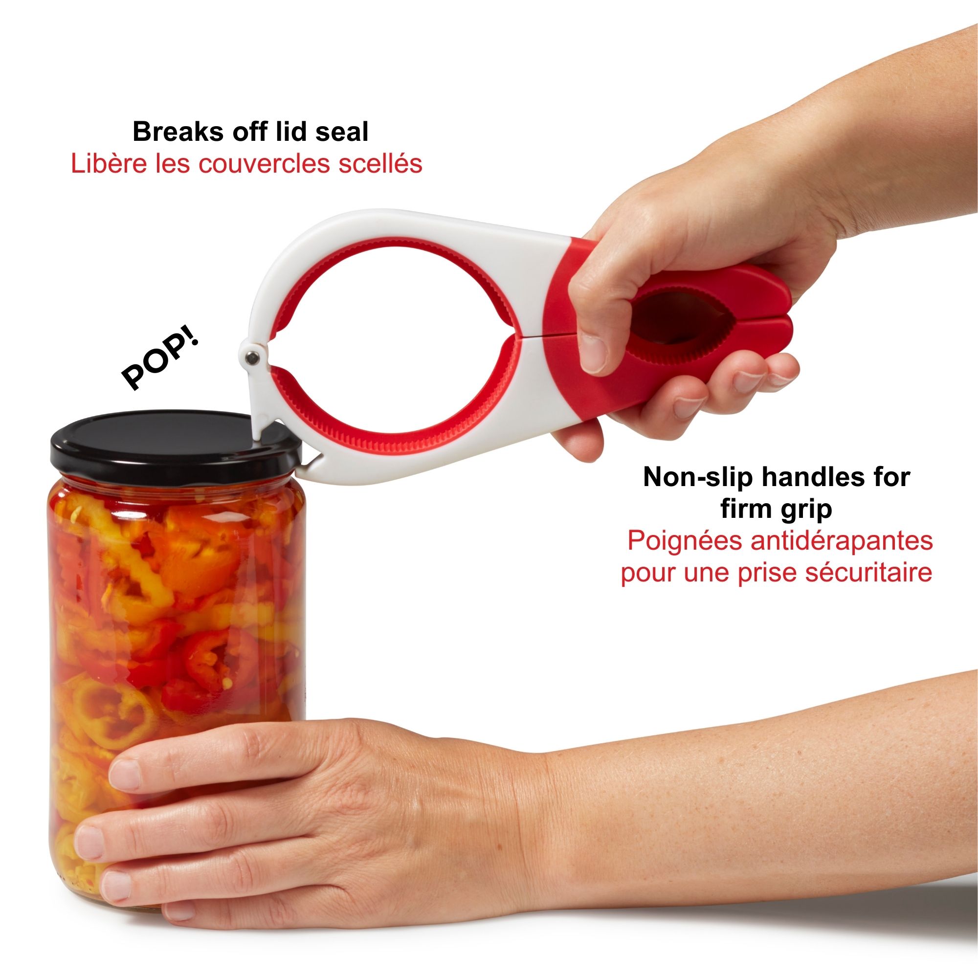 Starfrit Multitool Opener, Opens Lids of All Sizes, Non-Slip Handles for Secure Grip, Built-In Seal Popper, Jar and Bottle Opener Tool, Easy to Use, Dishwasher Safe