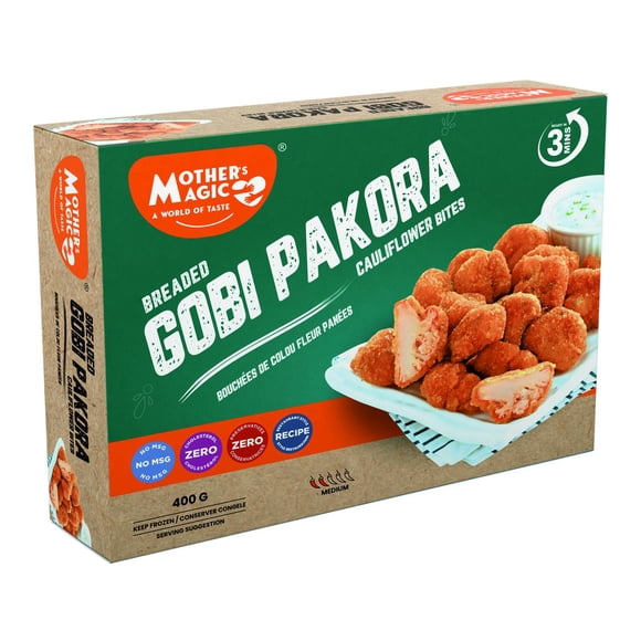 Mothers Magic Breaded Gobi Pakora 400g (Cauliflower bites), Breaded Cauliflower Bites 400G Frozen Ready-to-Cook