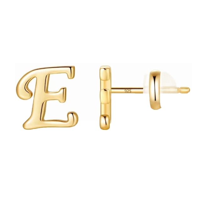 XZNGL Gold 26 Alphabet Stud Earrings With Gold Plated Finish Womens Earrings
