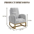 thumbnail image 3 of GloryStar Stylish Nursery Rocking Chair, Chenille Fabric Upholstered Glider with High Back Support and Side Pocket, Perfect for Breastfeeding or Storytime, 3 of 7