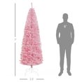 thumbnail image 3 of HOMCOM 7FT Artificial Christmas Tree Xmas Holiday Pencil Tree Home Pink, 3 of 10