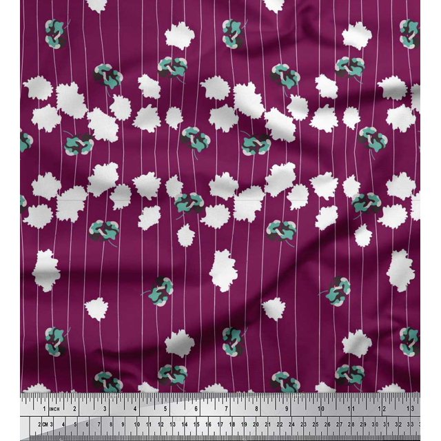 Soimoi Bande de Tissu Rayonne & Tissu Imprimé Artistique Floral 1 Yard 56 Inch Wide