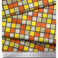 thumbnail image 3 of Soimoi Rayon Fabric Geometric Square,Text & Bear Face Kids Printed Fabric 1 Yard 56 Inch Wide, 3 of 3