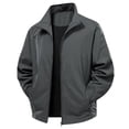 thumbnail image 1 of Tiweut Leisure Outdoor Jackets Men Long Sleeve Zip Up Lightweight Fall Solid Color Versatile Outdoor Clothes Grey,L, 1 of 7