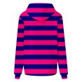thumbnail image 4 of FAIWAD Womens Striped Drawstring Hoodies Casual Long Sleeve Color Block Pullover Tops Drop Shoulder Loose Sweatshirts, 4 of 5