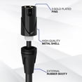 thumbnail image 3 of LyxPro 25 Feet XLR Cable, Right Angle Female to Male, 3 Pin Mic Cable, Black, 3 of 7