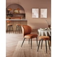 thumbnail image 3 of VASAGLE Echo Collection Bar Stools Set of 2, Kitchen Counter Stools, Synthetic Leather with Stitching, 24.8''Tall, Home Bar Dining Room, Caramel Brown, 3 of 8