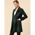 thumbnail image 2 of INSPIRE CHIC Manteau à Carreaux à Double Boutonnage avec Revers Cranté pour Femmes, 2 of 7