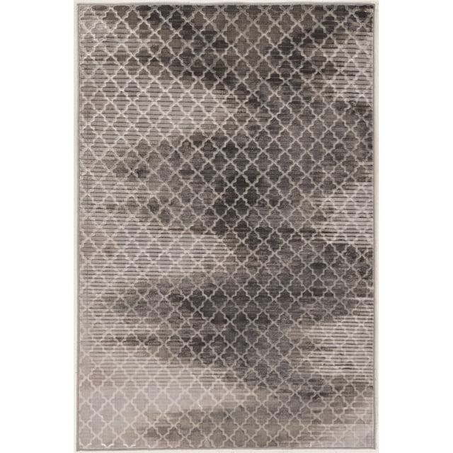 Linon Evolution Trellis Zigzag Power Loomed Polyester 2'x3' Rug in Gray