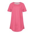 thumbnail image 3 of asjyhkr Womens Summer T-Shirts Crew Neck Loose Fitting Solid Color Stretch Basic Tees Going out Tops, 3 of 3