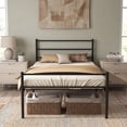 thumbnail image 2 of Gymax Twin Size Metal Bed Frame Platform Mattress Foundation W/ Headboard Black, 2 of 5