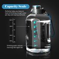 thumbnail image 2 of Bouteille d'Eau Grande Capacité, Bouteille d'Eau à Grand Goulot Étanche avec Indicateur de Temps et Bouchon à Clapet, Convient au Entraînement Physique, à la Randonnée et au Travail, Noire, 2500 ml, 2 of 8
