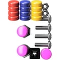 thumbnail image 1 of Jeu de fixations avec bouchons de fixation en couleur pour la plaque d’immatriculation, 1 of 5
