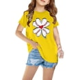 thumbnail image 1 of EGNMCR T-Shirts & Blouses à Manches Courtes Col Rond pour Tout-Petits Garçons Filles Coton Mode Mignon Col Rond Imprimé Tee Manches Courtes Girl Blouse, 1 of 5