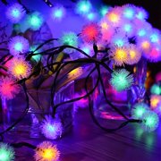 Solar Blowball Light String for Outdoor Garden Bedroom Wedding Decoration | Battery Operated Led Star Net Lights | Plastic Colored Fairy Lights for Trees Patio Fence Holiday Decor