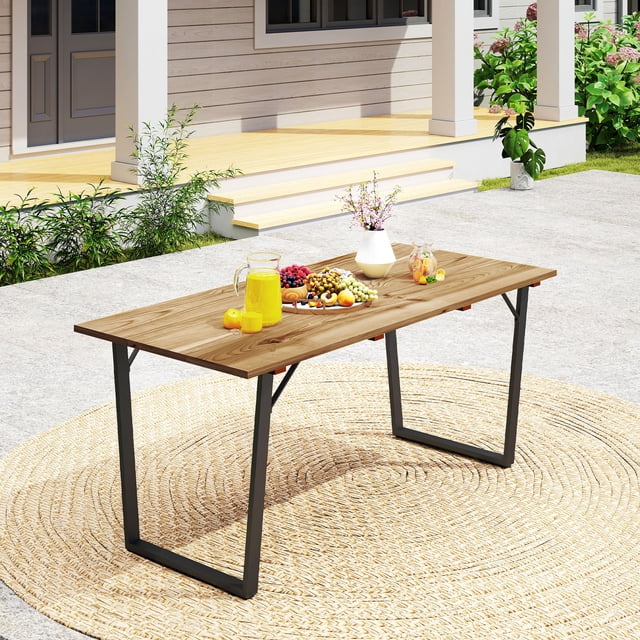 Rooflare Dining Table, Easy Assembly, Includes Table Top Only, Seats 4-6 People, Suitable for Living Room,Brown.